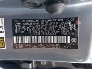 2023 Toyota Corolla Hybrid LE with VIN JTDBCMFE3P3006264, listed as a IAAI auction lot 41923213 with 75,849 mi miles and . Bid and sale history available at carsss.com. Image 9.