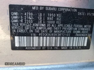 2019 Subaru Impreza Limited with VIN 4S3GKAU60K3612102, listed as a Copart auction lot 40752734 with 32,891 mi miles and Salvage title. Bid and sale history available at DreamBid. Image 12.