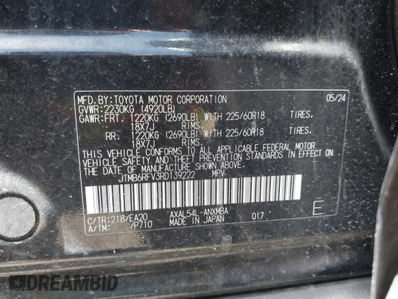 2024 Toyota RAV4 Hybrid XLE Premium z VIN JTMB6RFV3RD139222, wystawiony jako IAAI lot #41991544 z przebiegiem 20 463 mil mil oraz . Historia ofert i sprzedaży dostępna na DreamBid. Obrazek 9.