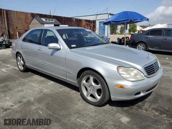 2001 Mercedes-Benz S-Class with VIN WDBNG75J81A211002, listed as a Copart auction lot 51296725 with 148,065 mi miles and Salvage Title. Bid and sale history available at carsss.com. Image 4.