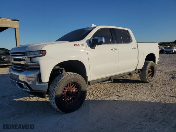 2019 Chevrolet Silverado 1500 LTZ with VIN 1GCUYGEL8KZ164679, listed as a Copart auction lot 82956864 with 105,209 mi miles and Non Repairable. Bid and sale history available at carsss.com. Image 1.