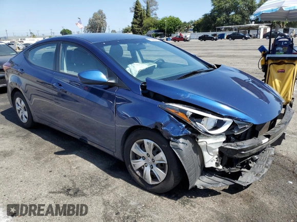 2016 Hyundai Elantra SE with VIN 5NPDH4AE9GH720826, listed as a Copart auction lot 61446445 with 109,305 mi miles and Salvage title. Bid and sale history available at DreamBid. Image 4.