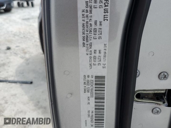 2016 Dodge Charger R/T with VIN 2C3CDXCTXGH222331, listed as a Copart auction lot 59428915 with 120,691 mi miles and Salvage title. Bid and sale history available at DreamBid. Image 13.
