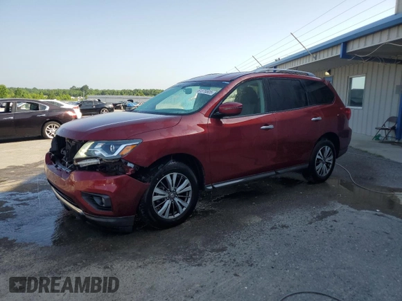 2018 Nissan Pathfinder SL with VIN 5N1DR2MM9JC668472, listed as a Copart auction lot 61376505 with 127,250 mi miles and Salvage title. Bid and sale history available at DreamBid. Image 1.