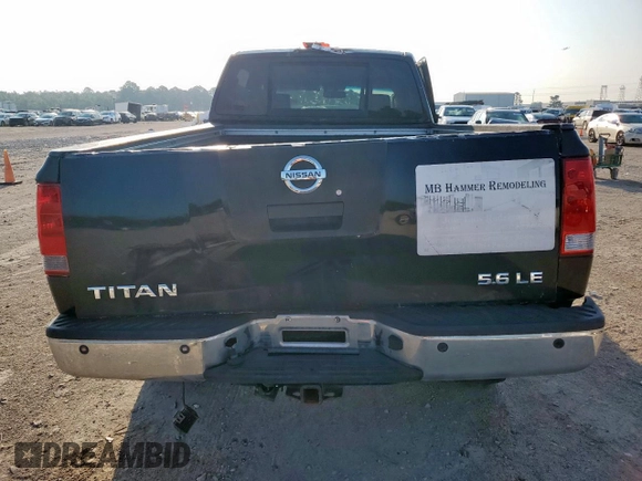 2008 Nissan Titan with VIN 1N6BA07F08N310449, listed as a Copart auction lot 58926115 with 323,607 mi miles and Salvage title. Bid and sale history available at DreamBid. Image 6.