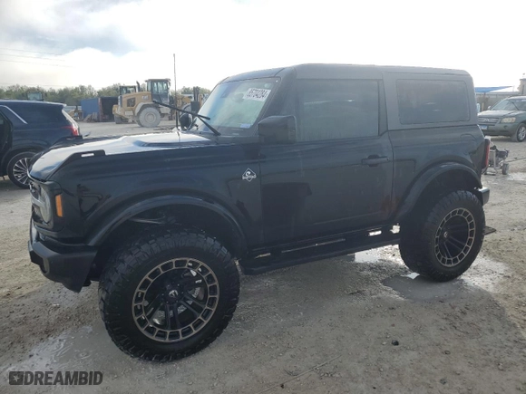 2022 Ford Bronco with VIN 1FMDE5AHXNLB04601, listed as a Copart auction lot 85704284 with 34,708 mi miles and Salvage Title. Bid and sale history available at carsss.com. Image 1.