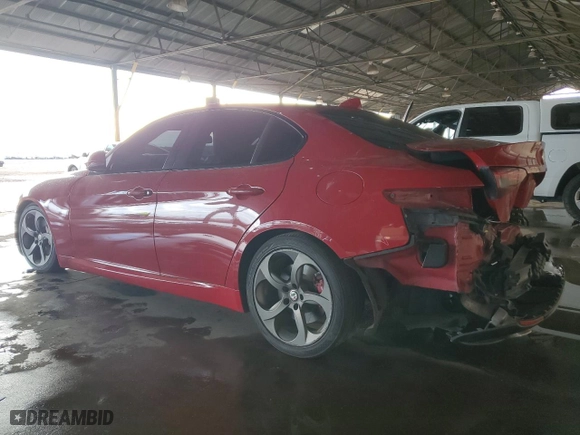 2018 Alfa Romeo Giulia with VIN ZARFAEBNXJ7567280, listed as a Copart auction lot 45351135 with 87,908 mi miles and Salvage Title. Bid and sale history available at carsss.com. Image 2.