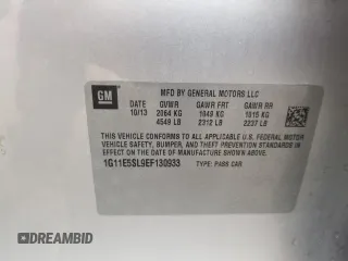 2014 Chevrolet Malibu LT with VIN 1G11E5SL9EF130933, listed as a Copart auction lot 51167775 with 134,153 mi miles and Salvage Title. Bid and sale history available at DreamBid. Image 12.