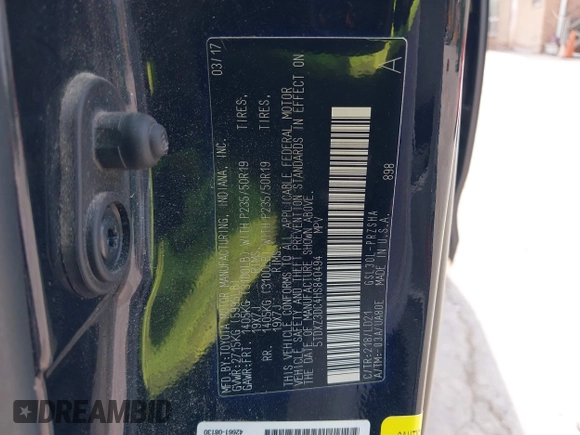 2017 Toyota Sienna SE with VIN 5TDXZ3DC4HS840494, listed as a IAAI auction lot 42418699 with 90,197 mi miles and . Bid and sale history available at DreamBid. Image 9.