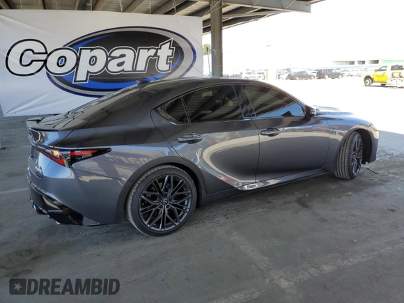 2025 Lexus IS 500 F Sport Performance with VIN JTHAP1D21S5007187, listed as a Copart auction lot 55784875 with 6,084 mi miles and Salvage title. Bid and sale history available at DreamBid. Image 3.
