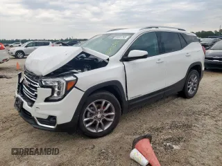 2023 GMC Terrain SLT z VIN 3GKALPEG2PL141633, wystawiony jako Copart lot #58691765 z przebiegiem 68 144 mil mil oraz Szkoda całkowita • Salvage title. Historia ofert i sprzedaży dostępna na DreamBid. Obrazek 1.