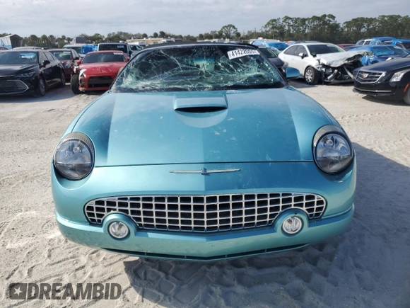 2002 Ford Thunderbird Hardtop Premium with VIN 1FAHP60A32Y108035, listed as a Copart auction lot 41422055 with 28,863 mi miles and Salvage Title. Bid and sale history available at DreamBid. Image 5.
