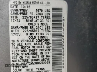 2017 Nissan Rogue SL z VIN JN8AT2MVXHW252039, wystawiony jako Copart lot #59913495 z przebiegiem 103 667 mil mil oraz Szkoda całkowita • Salvage title. Historia ofert i sprzedaży dostępna na DreamBid. Obrazek 14.
