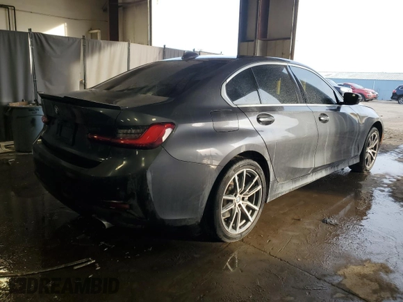 2019 BMW 3 Series 330i xDrive with VIN 3MW5R7J56K8B01550, listed as a Copart auction lot 43216675 with 59,962 mi miles and Salvage Title. Bid and sale history available at DreamBid. Image 3.