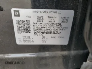2021 Cadillac XT4 AWD Luxury with VIN 1GYFZBR4XMF014647, listed as a Copart auction lot 63800444 with 49,724 mi miles and Salvage Title. Bid and sale history available at carsss.com. Image 13.