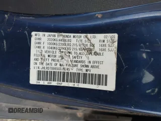 2005 Honda CR-V EX with VIN JHLRD78865C039845, listed as a IAAI auction lot 41885820 with 266,354 mi miles and . Bid and sale history available at carsss.com. Image 9.