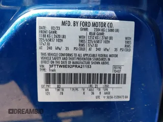 2023 Ford Maverick XL with VIN 3FTTW8E92PRA21153, listed as a IAAI auction lot 42105718 with 13,878 mi miles and . Bid and sale history available at DreamBid. Image 9.