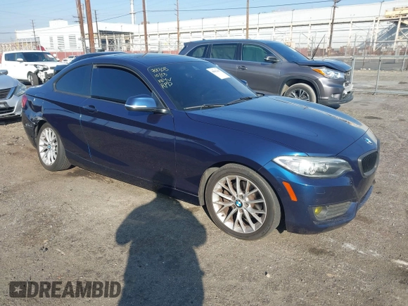 2015 BMW 2 Series 228i xDrive with VIN WBA1F7C5XFV367287, listed as a IAAI auction lot 40802463 with 113,427 mi miles and . Bid and sale history available at carsss.com. Image 1.
