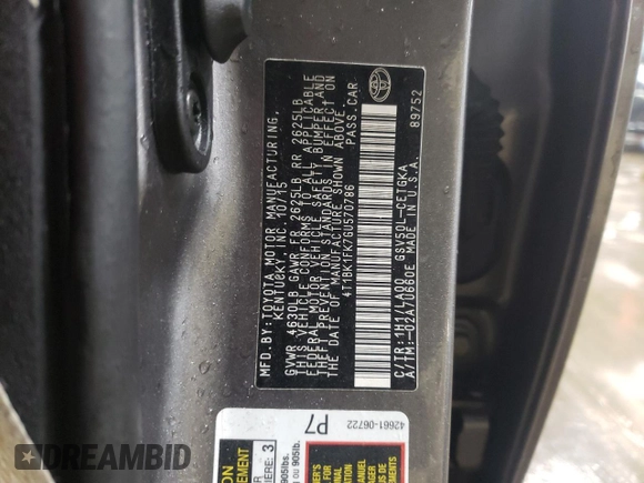 2016 Toyota Camry XSE with VIN 4T1BK1FK7GU570786, listed as a Copart auction lot 42972715 with 188,582 mi miles and Salvage Title. Bid and sale history available at carsss.com. Image 12.