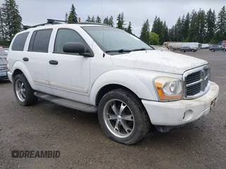 2005 Dodge Durango SLT z VIN 1D8HB48N75F519802, wystawiony jako IAAI lot #42196633 z przebiegiem 162 883 mil mil oraz . Historia ofert i sprzedaży dostępna na DreamBid. Obrazek 1.