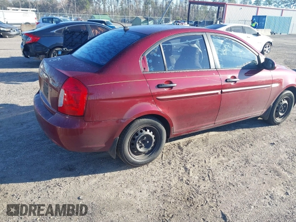 2007 Hyundai Accent GLS with VIN KMHCN46CX7U108664, listed as a IAAI auction lot 41688243 with 188,306 mi miles. Bid and sale history available at carsss.com. Image 4.