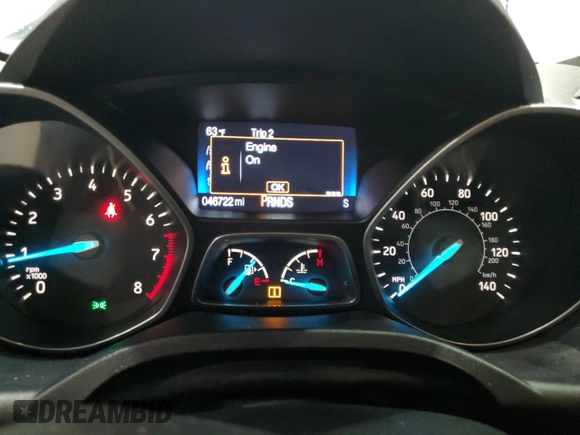 2017 Ford Escape S with VIN 1FMCU0F77HUA21014, listed as a Copart auction lot 58357195 with 46,722 mi miles and Salvage title. Bid and sale history available at DreamBid. Image 9.