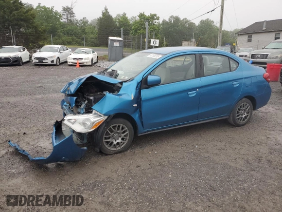 2020 Mitsubishi Mirage ES with VIN ML32F3FJ4LHF13028, listed as a Copart auction lot 58168265 with 135,950 mi miles and Salvage title. Bid and sale history available at DreamBid. Image 1.