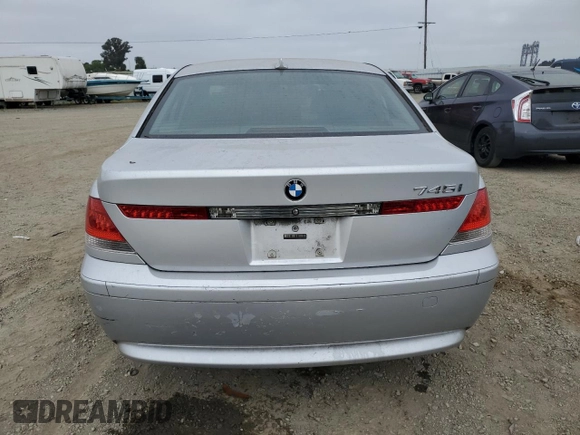 2003 BMW 7 Series 745i with VIN WBAGL63483DP64521, listed as a Copart auction lot 54973345 with 88,995 mi miles and Clean title. Bid and sale history available at DreamBid. Image 6.