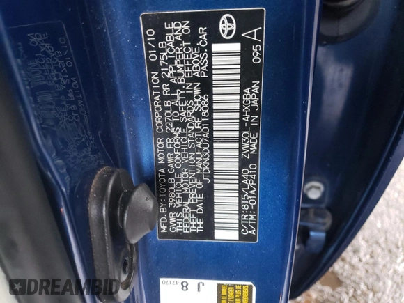 2010 Toyota Prius II with VIN JTDKN3DU7A0118086, listed as a Copart auction lot 44643905 with 152,594 mi miles and Salvage Title. Bid and sale history available at carsss.com. Image 14.