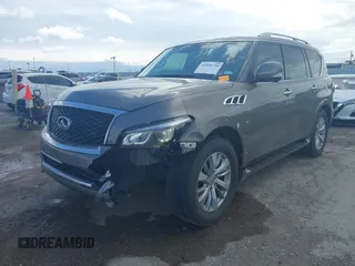2017 Infiniti QX80 with VIN JN8AZ2NF8H9644800, listed as a IAAI auction lot 41898790 with 129,262 mi miles. Bid and sale history available at carsss.com. Image 6.