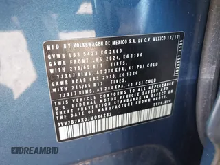 2018 Volkswagen Tiguan SEL z VIN 3VV2B7AX0JM084232, wystawiony jako IAAI lot #42726306 z przebiegiem 97 624 mil mil oraz . Historia ofert i sprzedaży dostępna na DreamBid. Obrazek 9.