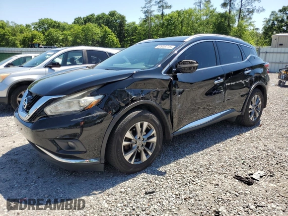 2016 Nissan Murano SL with VIN 5N1AZ2MH5GN150152, listed as a Copart auction lot 52939715 with 136,043 mi miles and Salvage title. Bid and sale history available at DreamBid. Image 1.