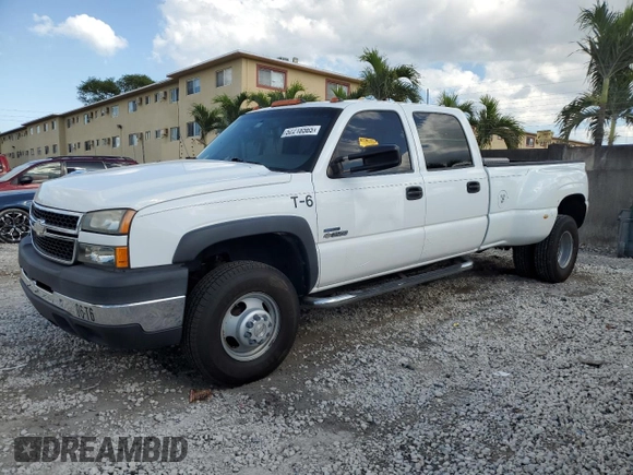 2006 Chevrolet Silverado 3500 DRW LT1 with VIN 1GCJK33D86F259615, listed as a Copart auction lot 52218565 with 64,497 mi miles and Salvage Title. Bid and sale history available at carsss.com. Image 1.