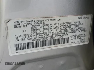 2001 Toyota RAV4 z VIN JTEGH20V010035813, wystawiony jako Copart lot #60346085 z przebiegiem Nie podano mil oraz Czysty tytuł • Clean title. Historia ofert i sprzedaży dostępna na DreamBid. Obrazek 13.