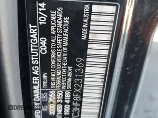 2015 Mercedes-Benz G-Class G 550 with VIN WDCYC3HF8FX231369, listed as a Copart auction lot 82528594 with 84,187 mi miles and Salvage Title. Bid and sale history available at carsss.com. Image 14.