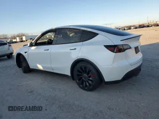 2022 Tesla Model Y Performance with VIN 7SAYGDEF8NF494770, listed as a Copart auction lot 42031405 with 28,724 mi miles and Salvage Title. Bid and sale history available at DreamBid. Image 2.