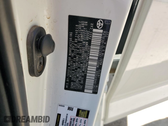 2021 Toyota Corolla LE with VIN 5YFEPMAEXMP244592, listed as a Copart auction lot 55226875 with 96,153 mi miles and Salvage Title. Bid and sale history available at DreamBid. Image 12.