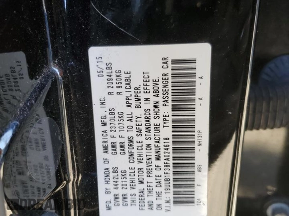2015 Acura TLX with VIN 19UUB1F38FA024618, listed as a Copart auction lot 46225745 with 158,286 mi miles and Salvage Title. Bid and sale history available at carsss.com. Image 12.