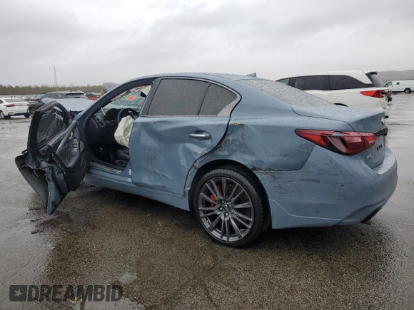 2021 Infiniti Q50 Red Sport 400 with VIN JN1FV7DR3MM880772, listed as a Copart auction lot 49271275 with Not Provided miles and Salvage Title. Bid and sale history available at carsss.com. Image 2.