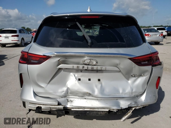 2019 Infiniti QX50 Luxe with VIN 3PCAJ5M19KF123138, listed as a Copart auction lot 61367315 with 117,826 mi miles and Salvage title. Bid and sale history available at DreamBid. Image 6.