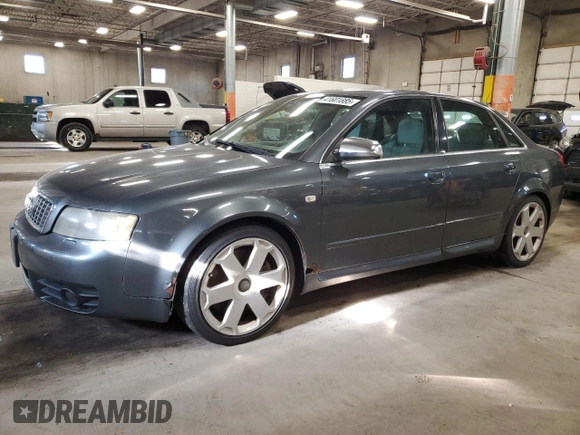 2005 Audi S4 z VIN WAUPL68E85A066495, wystawiony jako Copart lot #41601885 z przebiegiem Nie podano mil oraz Czysty tytuł • Clean title. Historia ofert i sprzedaży dostępna na DreamBid. Obrazek 1.