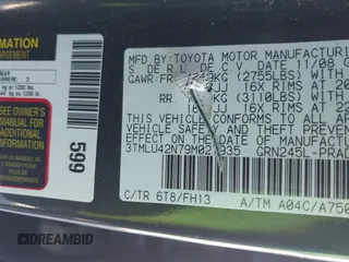 2009 Toyota Tacoma z VIN 3TMLU42N79M027935, wystawiony jako IAAI lot #41645051 z przebiegiem 341 601 mil mil oraz . Historia ofert i sprzedaży dostępna na DreamBid. Obrazek 9.