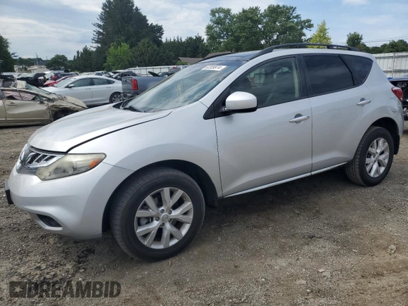 2014 Nissan Murano LE with VIN JN8AZ1MW6EW510473, listed as a Copart auction lot 60389974 with 105,038 mi miles and Salvage Title. Bid and sale history available at carsss.com. Image 1.