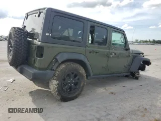 2021 Jeep Wrangler Unlimited Willys с VIN 1C4HJXDG9MW740262, выставлен на аукционе Copart как лот 54051745 с пробегом Не указан миль и Списание • Salvage title. История ставок и продаж доступна на DreamBid. Изображение 3.
