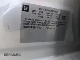 2012 Chevrolet Sonic LT z VIN 1G1JD5SH2C4164834, wystawiony jako Copart lot #53425665 z przebiegiem 89 043 mil mil oraz Szkoda całkowita • Salvage title. Historia ofert i sprzedaży dostępna na DreamBid. Obrazek 12.