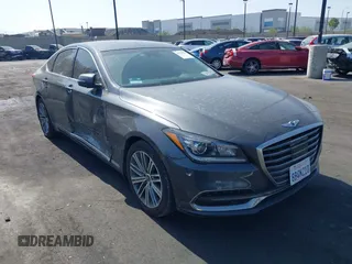 2018 Genesis G80 3.8L with VIN KMHGN4JE8JU257690, listed as a IAAI auction lot 42539996 with 50,619 mi miles and . Bid and sale history available at DreamBid. Image 1.