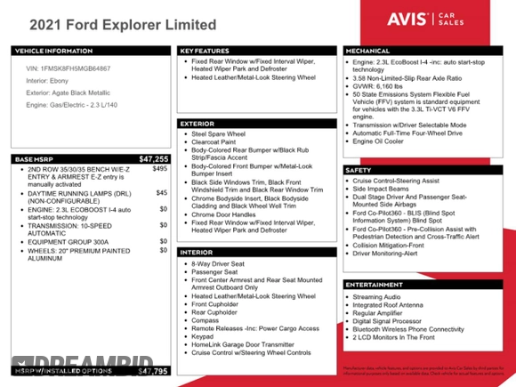 2021 Ford Explorer Limited with VIN 1FMSK8FH5MGB64867, listed as a Copart auction lot 88564785 with 70,970 mi miles and Clean Title. Bid and sale history available at carsss.com. Image 13.