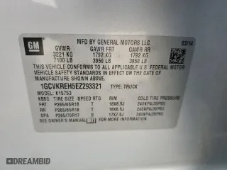 2014 Chevrolet Silverado 1500 LT with VIN 1GCVKREH5EZ293321, listed as a Copart auction lot 76287874 with 125,515 mi miles and Clean Title. Bid and sale history available at carsss.com. Image 12.