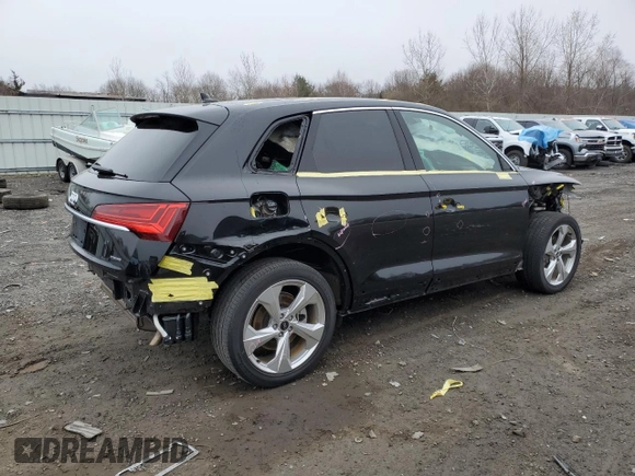 2021 Audi Q5 Premium Plus with VIN WA1BAAFY9M2035407, listed as a Copart auction lot 49468485 with 36,830 mi miles and Salvage Title. Bid and sale history available at carsss.com. Image 3.