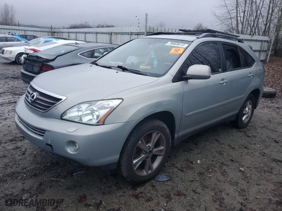 2007 Lexus RX 400h with VIN JTJGW31U272002523, listed as a Copart auction lot 78869613 with 0 mi miles and Salvage Title. Bid and sale history available at carsss.com. Image 1.